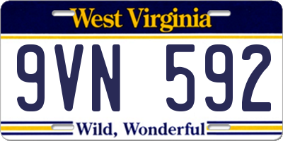 WV license plate 9VN592