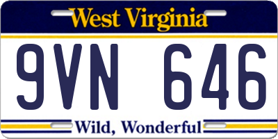 WV license plate 9VN646