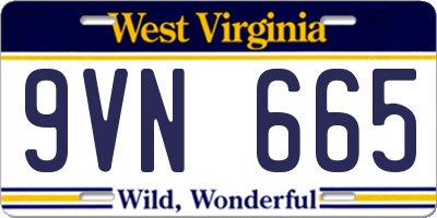 WV license plate 9VN665