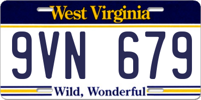 WV license plate 9VN679