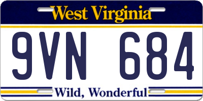 WV license plate 9VN684