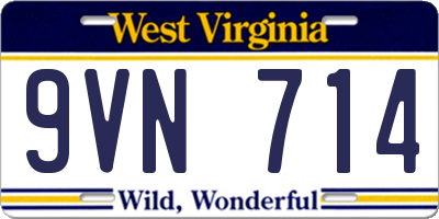 WV license plate 9VN714