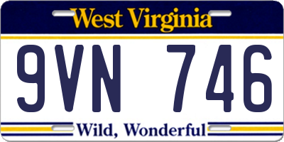 WV license plate 9VN746