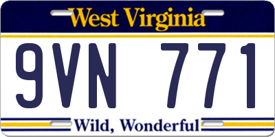 WV license plate 9VN771