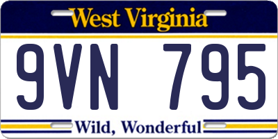 WV license plate 9VN795