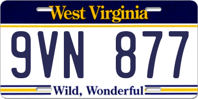 WV license plate 9VN877
