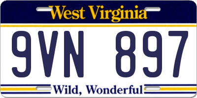 WV license plate 9VN897