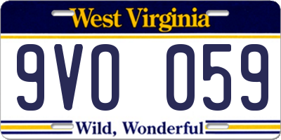 WV license plate 9VO059
