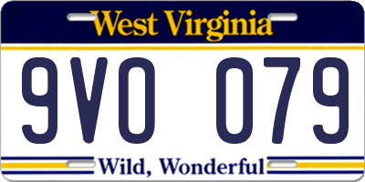 WV license plate 9VO079
