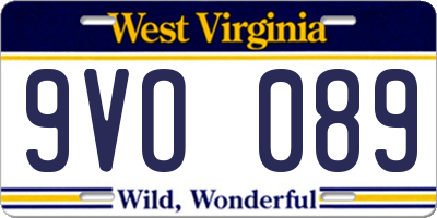 WV license plate 9VO089