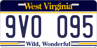 WV license plate 9VO095