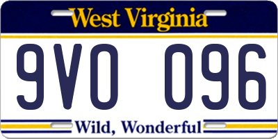 WV license plate 9VO096