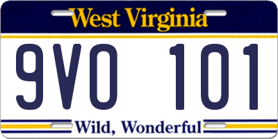 WV license plate 9VO101