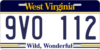 WV license plate 9VO112