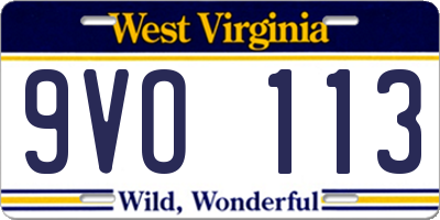 WV license plate 9VO113