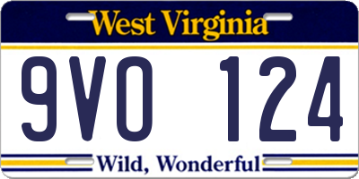 WV license plate 9VO124