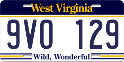WV license plate 9VO129
