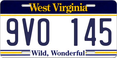 WV license plate 9VO145