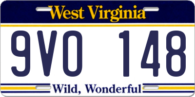 WV license plate 9VO148