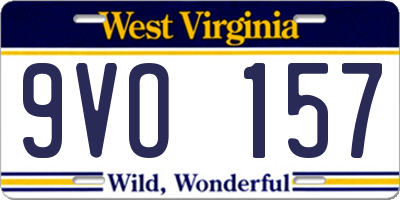 WV license plate 9VO157
