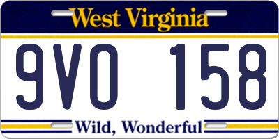 WV license plate 9VO158