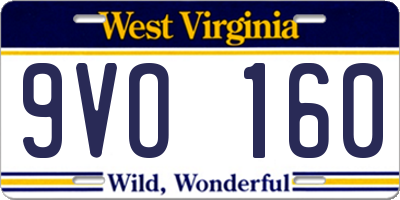 WV license plate 9VO160