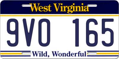 WV license plate 9VO165