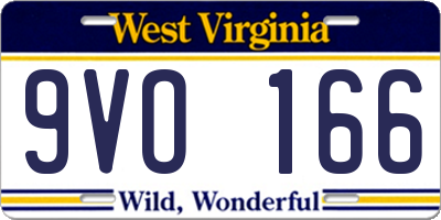 WV license plate 9VO166