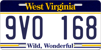 WV license plate 9VO168