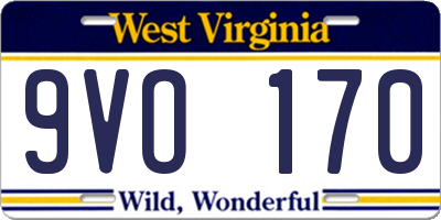 WV license plate 9VO170