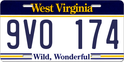 WV license plate 9VO174
