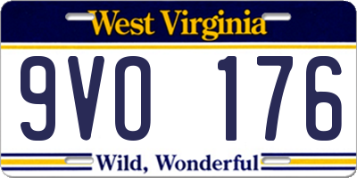WV license plate 9VO176