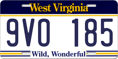 WV license plate 9VO185