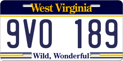 WV license plate 9VO189