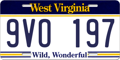 WV license plate 9VO197