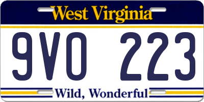 WV license plate 9VO223