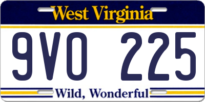 WV license plate 9VO225