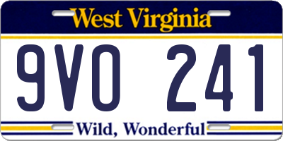 WV license plate 9VO241