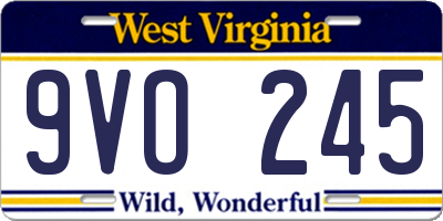 WV license plate 9VO245