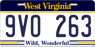WV license plate 9VO263