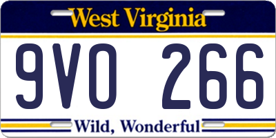 WV license plate 9VO266