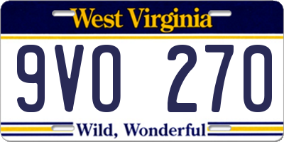 WV license plate 9VO270