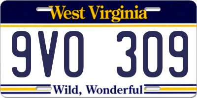 WV license plate 9VO309