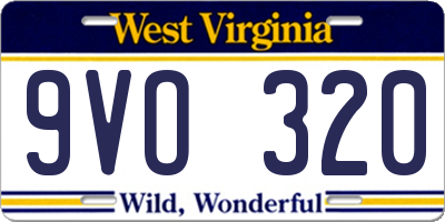 WV license plate 9VO320