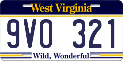 WV license plate 9VO321