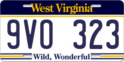 WV license plate 9VO323