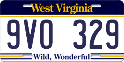 WV license plate 9VO329