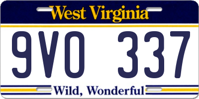WV license plate 9VO337