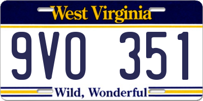WV license plate 9VO351