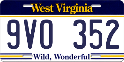 WV license plate 9VO352